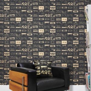 Mini Moderns C-60 Chalkboard and Gold wallpaper
