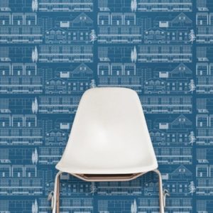 Mini Moderns Do You Live in a Town? Blueprint wallpaper