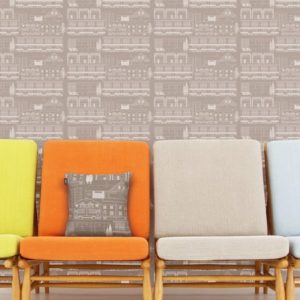 Mini Moderns Do You Live in a Town? Weathered Cedar wallpaper