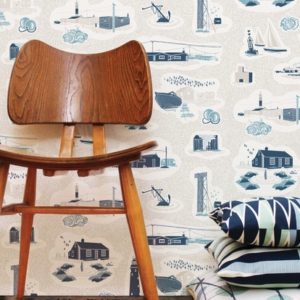 Mini Moderns Dungeness Washed Denim wallpaper