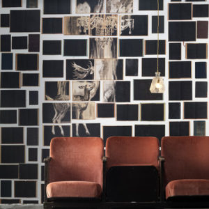 nlxl Chandelier black wallpaper mural 3 drops EKA-05 by Ekaterina Panikanova