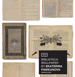 nlxl Books white wallpaper roll of wallpaper 2 drops EKA-07 by Ekaterina Panikanova