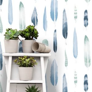 Mini Moderns Feathers Chalkhill Blue wallpaper