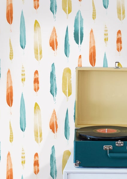 Mini Moderns Feathers Lido wallpaper
