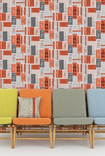 Mini Moderns Hold Tight Harvest Orange wallpaper
