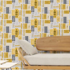 Mini Moderns Hold Tight Mustard wallpaper