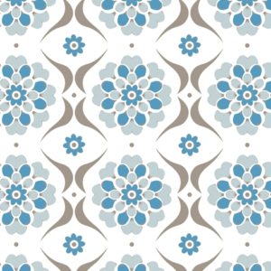 Layla Faye Flower Swirl Blue Hue Wallpaper