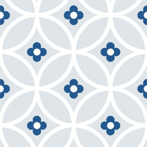 Layla Faye Daisy Chain Large Grey Midnight Blue Wallpaper