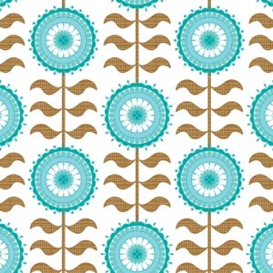 Layla Faye Tall Flower Turquoise Twirl Wallpaper