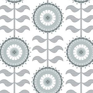 Layla Faye Tall Flower Grey Swirl Wallpaper