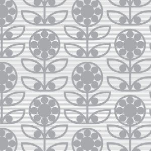 Layla Faye Dotty Flower Swirly Grey Wallpaper