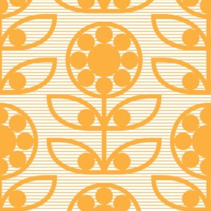 Layla Faye Dotty Flower Tangy Orange Wallpaper