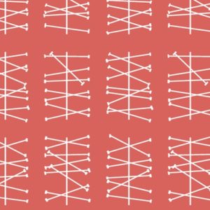 Layla Faye Crossed Lines Ruby Red Wallpaper