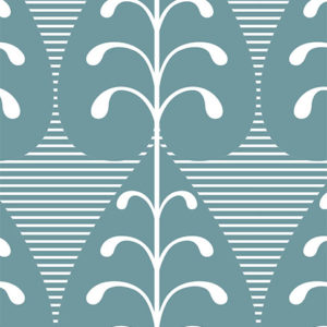 Layla Faye Golden Leaf Sea Green Wallpaper