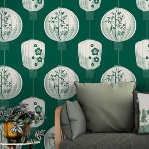Mini Moderns Lucky Lantern Douglas Fir wallpaper
