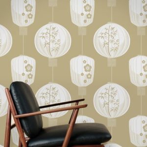 Mini Moderns Lucky Lantern Seagrass wallpaper