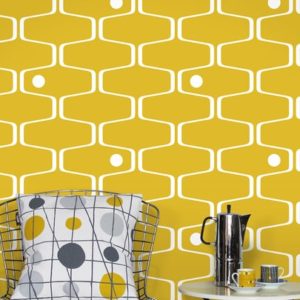 Mini Moderns Net and Ball Mustard wallpaper