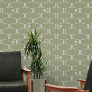 Mini Moderns Net and Ball Olive wallpaper