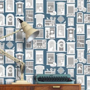 Mini Moderns One Day Washed Denim wallpaper