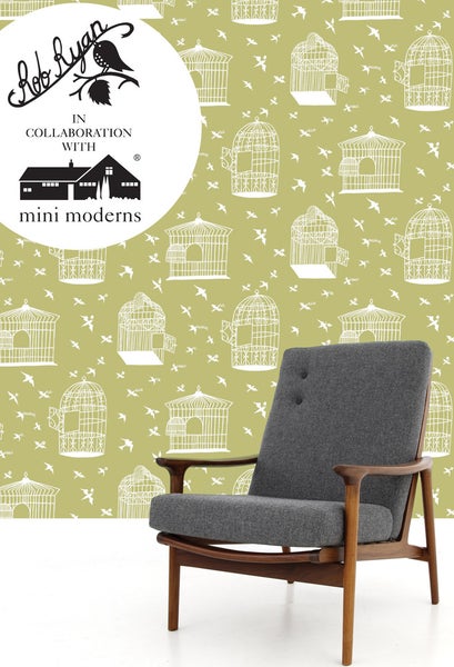 Mini Moderns Our Adventure is about to begin Afternoon Green wallpaper