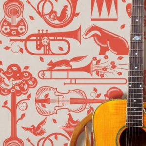 Mini Moderns Pet Sounds Harvest Orange wallpaper