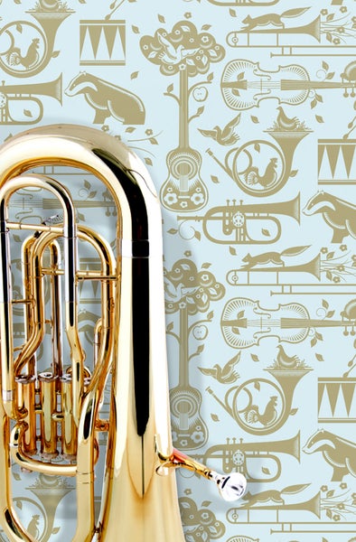 Mini Moderns Pet Sounds Powder Paint Blue wallpaper