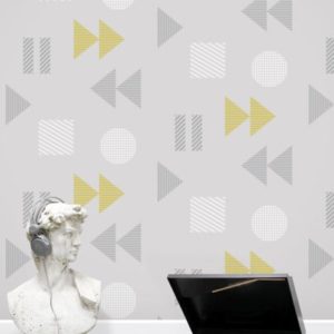 Mini Moderns Play-Record Mustard wallpaper
