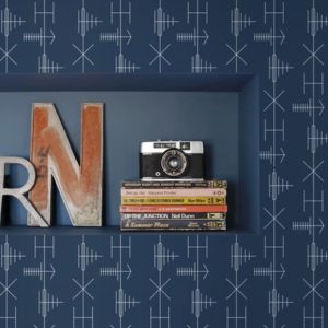 Mini Moderns Transmission Washed Denim wallpaper