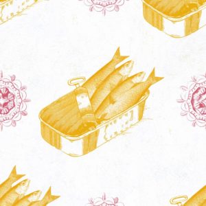 Mind The Gap Sardines Yellow wallpaper