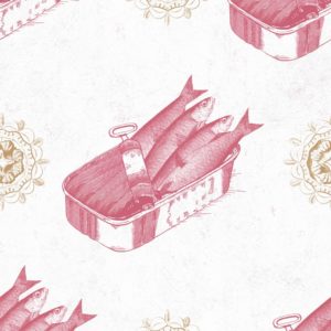 Mind The Gap Sardines Red wallpaper