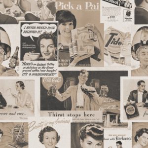 Mind The Gap Retro Ads Sepia wallpaper