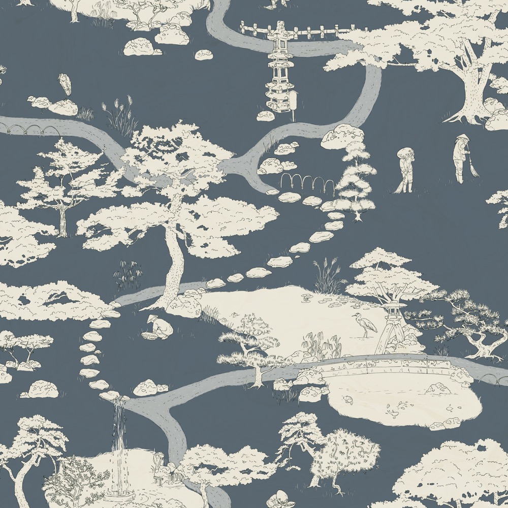 Sandberg Wallpaper Nippon Kenrokuen blue