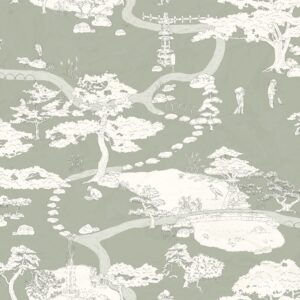 Sandberg Wallpaper Nippon Kenrokuen green