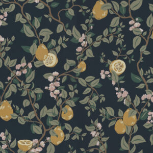 Sandberg Wallpaper Arboretum Kvitten dark blue