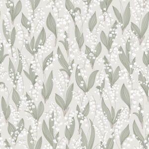 Sandberg Wallpaper Kolonin Liljekonvalj spring green