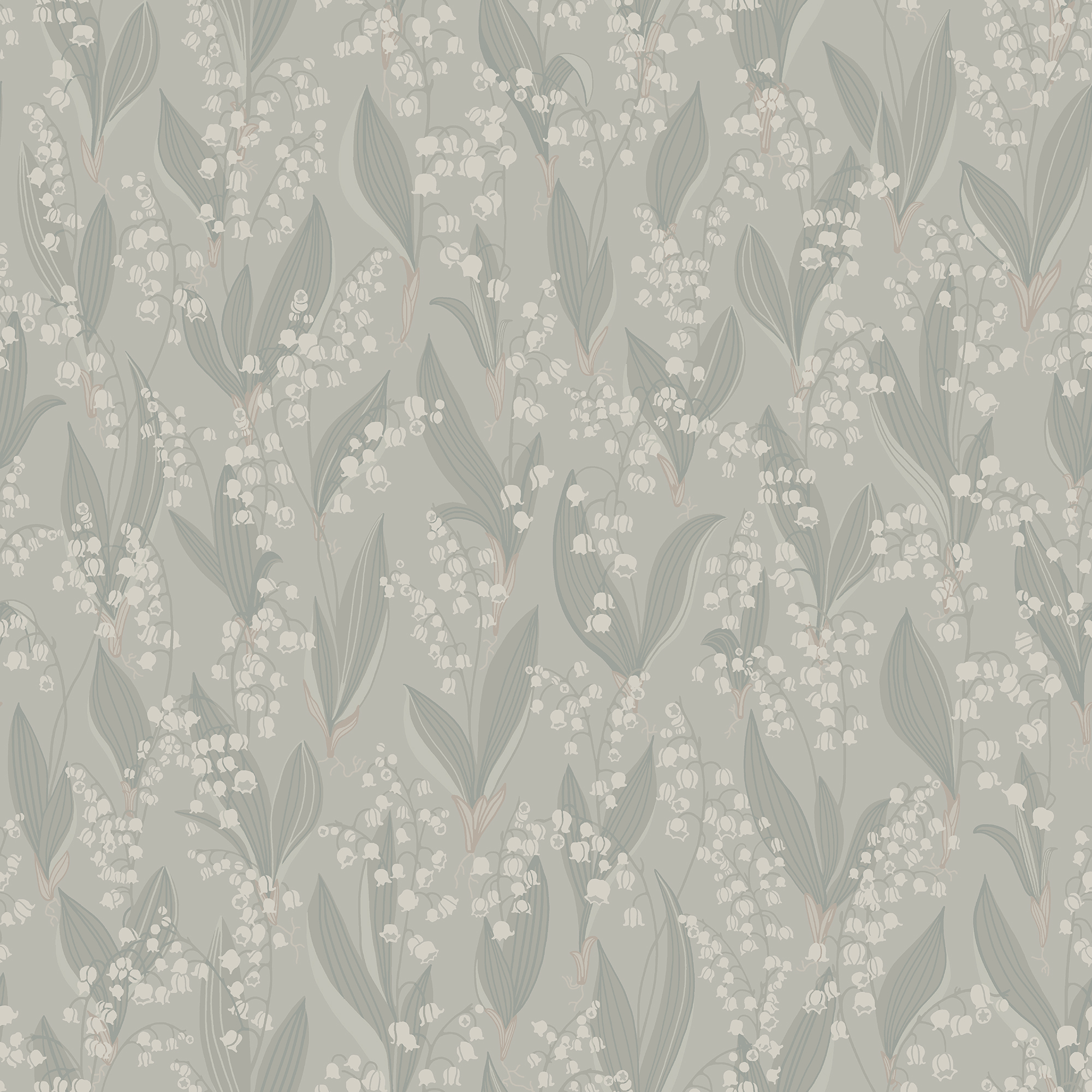 Sandberg Wallpaper Kolonin Liljekonvalj sage green