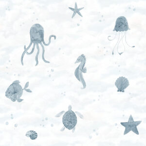 Sandberg Wallpaper Familj II Alice ocean blue