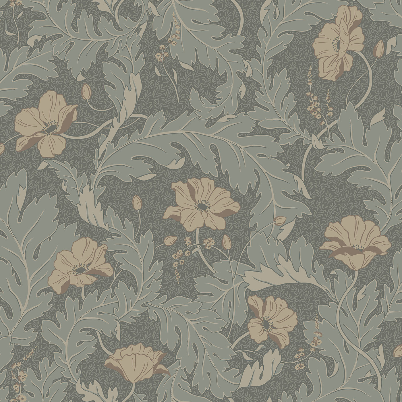 Sandberg Wallpaper Löfstad Charlotta forest green