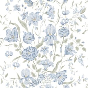 Sandberg Wallpaper Huset i Solen Karins bukett sky blue