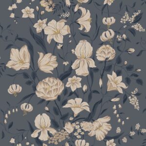Sandberg Wallpaper Huset i Solen Karins bukett indigo