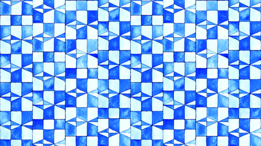 nlxl Mediterranean Indigo wallpaper roll of wallpaper GEO-05 by Toi Et Moi