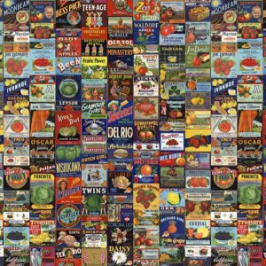 nlxl Labels Fruit & Vegetables wallpaper roll of wallpaper MRV-08 by Mr & Mrs Vintage