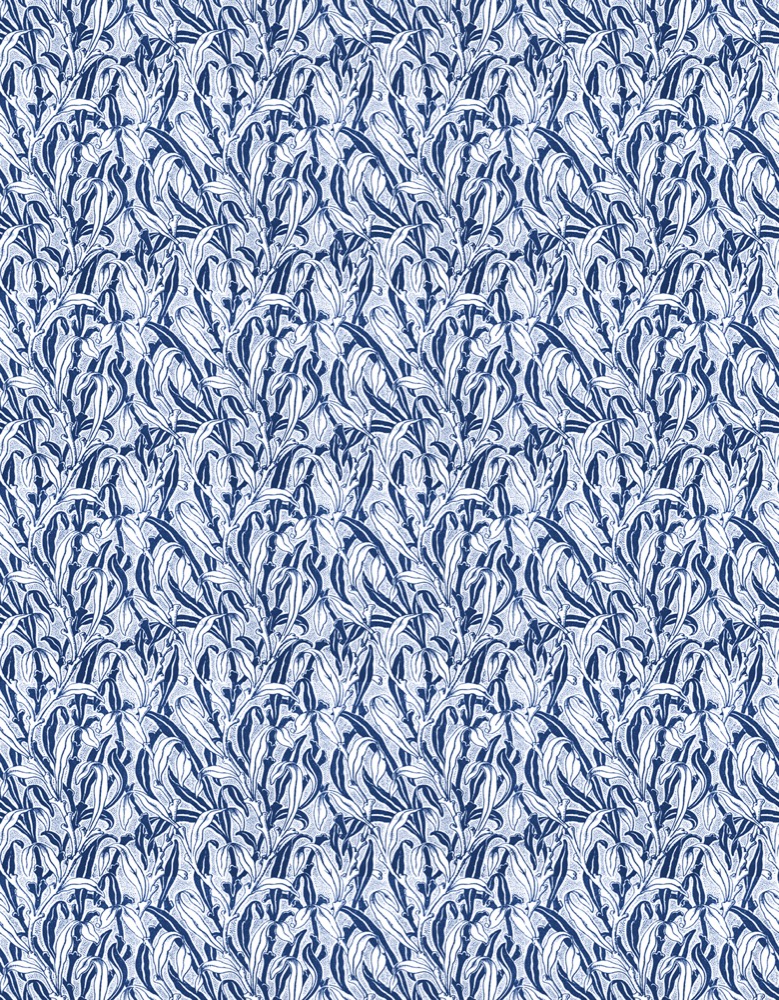 nlxl Mono Leaves Blue wallpaper roll of wallpaper MRV-12 by Mr & Mrs Vintage