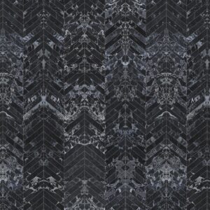 nlxl Black Tiles 8,1 x 7,7 cm herring bone wallpaper  roll of wallpaper PHM-55 by Piet Hein Eek