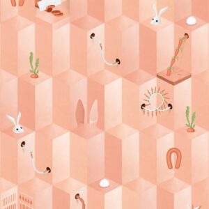 nlxl Pink Carrot mural SUZ-01 by Suzan Hijink