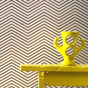nlxl Scrapwood on teak chevron wallpaper roll of wallpaper TIM-04 by Piet Hein Eek