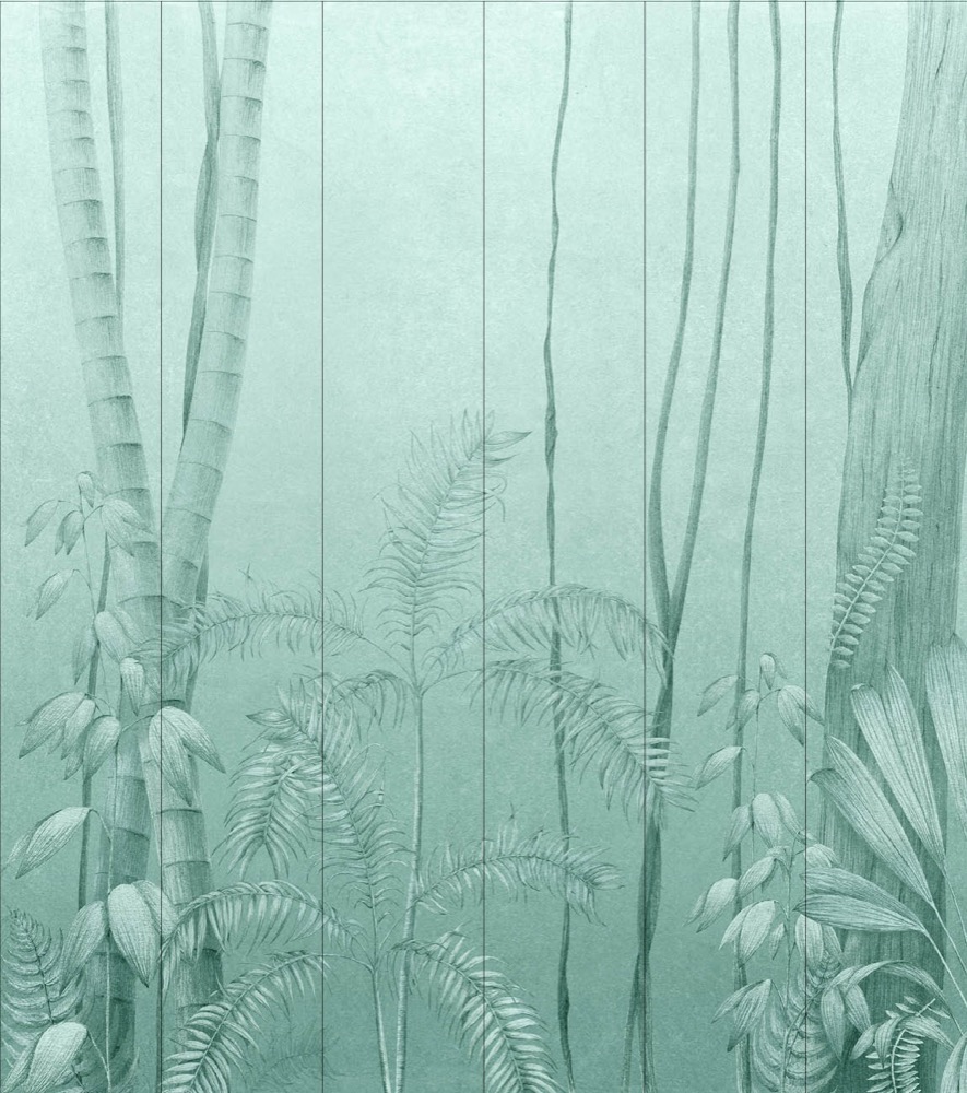 nlxl Amazonia Green Wallpaper 6 Drops mural UON-02-6 by UON