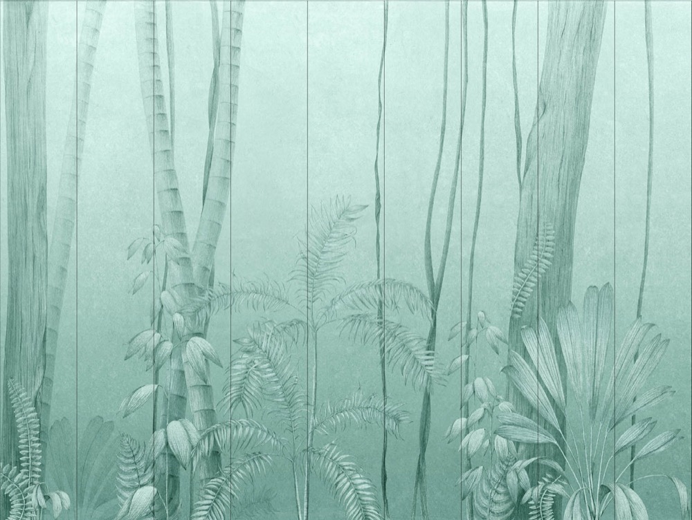 nlxl Amazonia Green Wallpaper 9 Drops mural UON-02-9 by UON