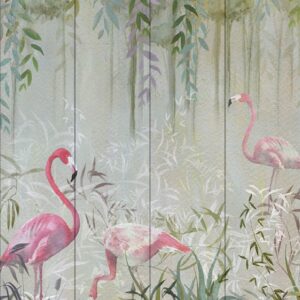 nlxl Flamingo Wallpaper 4 Drops mural UON-03-4 by UON