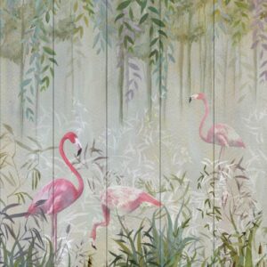 nlxl Flamingo Wallpaper 5 Drops mural UON-03-5 by UON